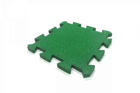 Зеленая резиновая плитка-пазл, 40 мм